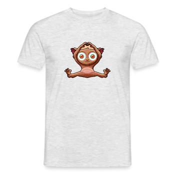 Tarsier mignon pendant le yoga - T-shirt homme - gris chiné - Devant - AI Model Male 178 dark (178cm)