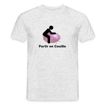 Partir En Couille - T-shirt homme - gris chiné - Devant - AI Model Male 178 dark (178cm)