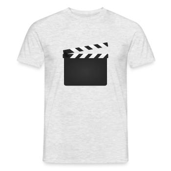 Volet de film - T-shirt homme - gris chiné - Devant - AI Model Male 178 dark (178cm)