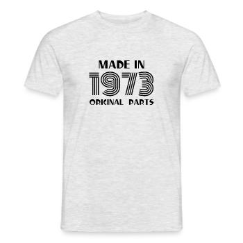 Fabriqué en 1973 Toutes les pièces d’origine - T-shirt homme - gris chiné - Devant - AI Model Male 178 dark (178cm)