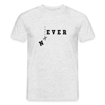 Never Texte Jeu de mots Jamais Infini l’humour - T-shirt homme - gris chiné - Devant - AI Model Male 178 dark (178cm)