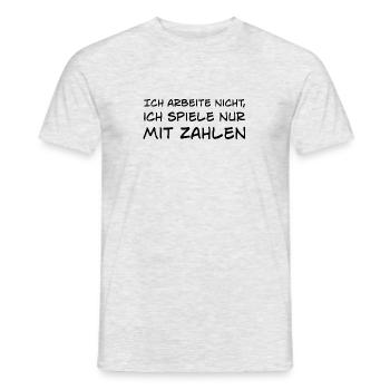 Ich arbeite nicht ich spiele mit Zahlen Lustig - Männer T-Shirt - Grau meliert - Vorne - AI Model Male 178 dark (178cm)