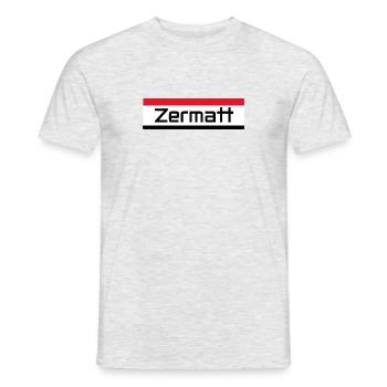 Zermatt Design Schweizer Farben für Bergliebhaber - Männer T-Shirt - Grau meliert - Vorne - AI Model Male 178 dark (178cm)