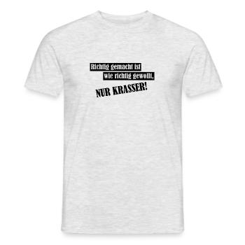 Lustige Sprüche Arbeit Krass Geschenk Fun - Männer T-Shirt - Grau meliert - Vorne - AI Model Male 178 dark (178cm)