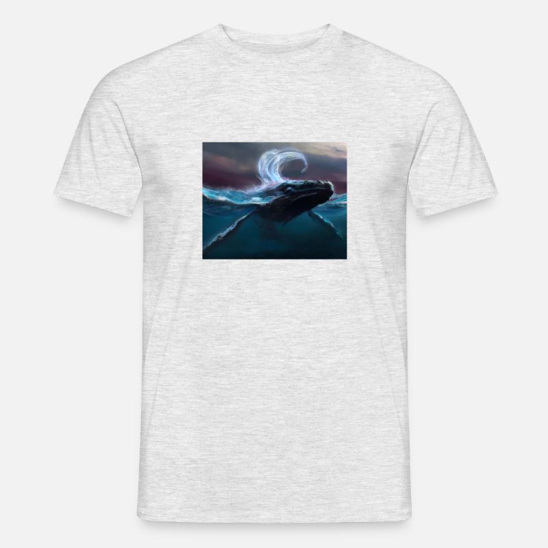 Buckelwal - Männer T-Shirt - Grau meliert