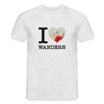 I Love Wandern - Männer T-Shirt - Grau meliert - Vorne - AI Model Male 178 dark (178cm)