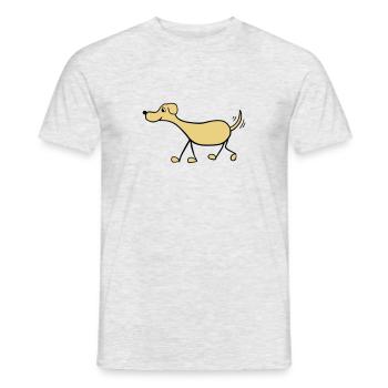Funny Dog Drawing - Men's T-Shirt - heather grey - Front - AI Model Male 178 dark (178cm)
