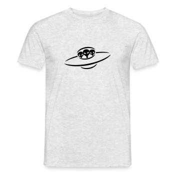 vaisseau spatial 3 alien UFO - T-shirt homme - gris chiné - Devant - AI Model Male 178 dark (178cm)