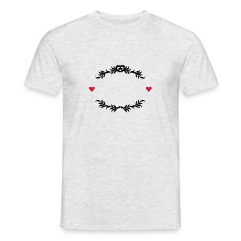 cadre de thym avec des coeurs / cadre de thym - T-shirt homme - gris chiné - Devant - AI Model Male 178 dark (178cm)