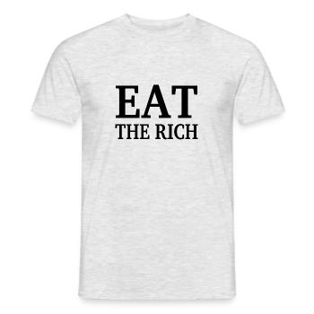 EAT THE RICH - Männer T-Shirt - Grau meliert - Vorne - AI Model Male 178 dark (178cm)