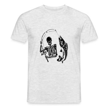 t-shirt ange, je vais pêcher, chemise ange cool - T-shirt homme - gris chiné - Devant - AI Model Male 178 dark (178cm)