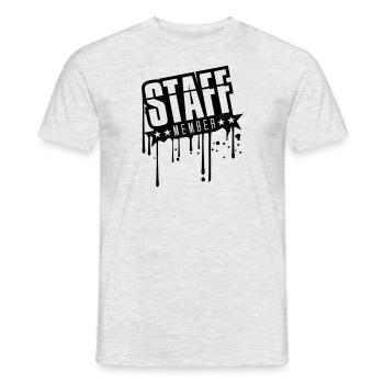 graffiti drops spray stamp glue silhouette staff - Men's T-Shirt - heather grey - Front - AI Model Male 178 dark (178cm)