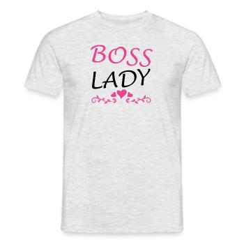 Boss Queen Gift Women Girls Lady - Men's T-Shirt - heather grey - Front - AI Model Male 178 dark (178cm)