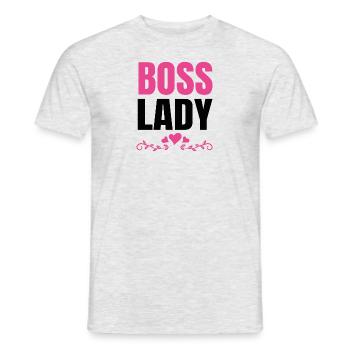 Boss Queen Geschenk Frauen Mädels Lady - Männer T-Shirt - Grau meliert - Vorne - AI Model Male 178 dark (178cm)
