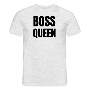 Boss Queen Gift Lady - Men's T-Shirt - heather grey - Front - AI Model Male 178 dark (178cm)