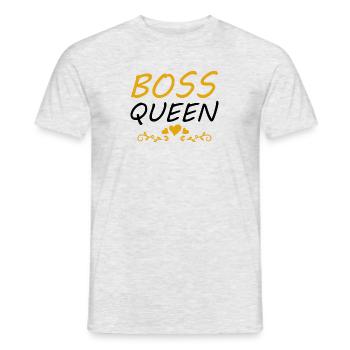 Boss Queen Lady Ladies Gift - Men's T-Shirt - heather grey - Front - AI Model Male 178 dark (178cm)