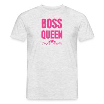 Boss Queen Lady Ladies Gift - Men's T-Shirt - heather grey - Front - AI Model Male 178 dark (178cm)