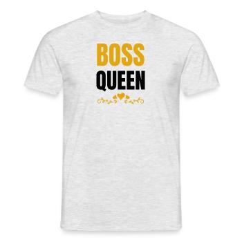 Boss Queen Lady Ladies Gift - Men's T-Shirt - heather grey - Front - AI Model Male 178 dark (178cm)
