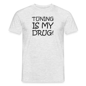 Le tuning est mon cadeau Drug Auto Turbo Passion - T-shirt homme - gris chiné - Devant - AI Model Male 178 dark (178cm)