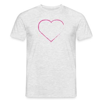 Coeur Coeurs Bonheur Amitié Famille Cadeau - T-shirt homme - gris chiné - Devant - AI Model Male 178 dark (178cm)