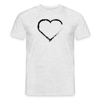 Coeur Cœurs Bonheur Amitié Cadeau familial - T-shirt homme - gris chiné - Devant - AI Model Male 178 dark (178cm)