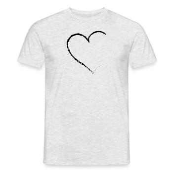 Coeur Cœurs Bonheur Amitié Cadeau familial - T-shirt homme - gris chiné - Devant - AI Model Male 178 dark (178cm)