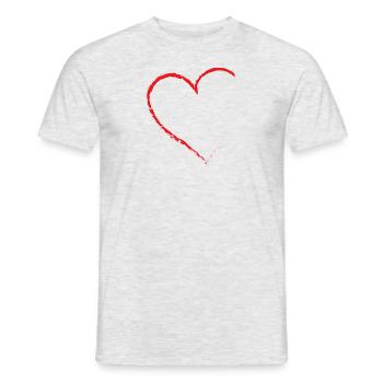 Coeur Cœurs Bonheur Amitié Cadeau familial - T-shirt homme - gris chiné - Devant - AI Model Male 178 dark (178cm)