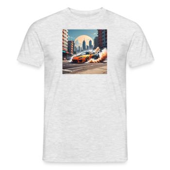 JDM Sportcar tuning City Drift Voiture Cadeau - T-shirt homme - gris chiné - Devant - AI Model Male 178 dark (178cm)