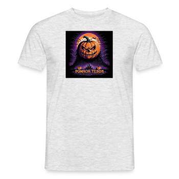 Halloween citrouille rétro des années 90 Costume effrayant - T-shirt homme - gris chiné - Devant - AI Model Male 178 dark (178cm)