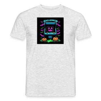 Games Ghost Ghost Halloween Pumpkin Bat - Men's T-Shirt - heather grey - Front - AI Model Male 178 dark (178cm)