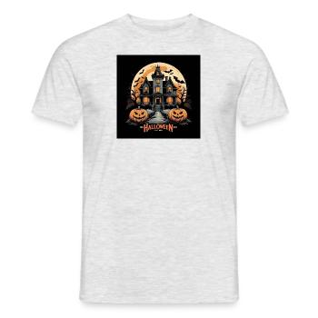 Ghost Castle Halloween Pumpkin Bat - Men's T-Shirt - heather grey - Front - AI Model Male 178 dark (178cm)