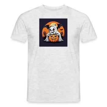 Games Ghost Ghost Halloween Pumpkin Bat - Men's T-Shirt - heather grey - Front - AI Model Male 178 dark (178cm)