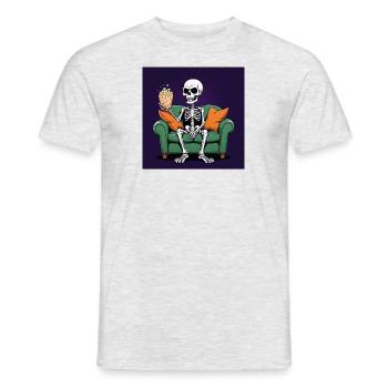 Squelette Coach Popcorn Halloween Cadeau Drôle - T-shirt homme - gris chiné - Devant - AI Model Male 178 dark (178cm)
