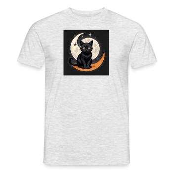 Cat Moon Halloween Cadeau Cat Love - T-shirt homme - gris chiné - Devant - AI Model Male 178 dark (178cm)