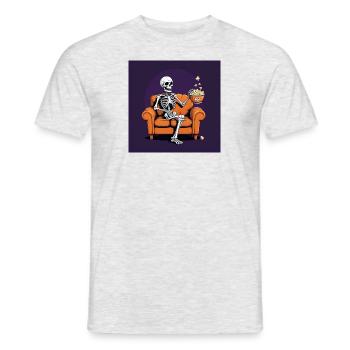 Squelette Coach Popcorn Halloween Cadeau Drôle - T-shirt homme - gris chiné - Devant - AI Model Male 178 dark (178cm)