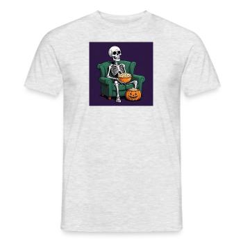 Squelette Coach Popcorn Halloween Cadeau Drôle - T-shirt homme - gris chiné - Devant - AI Model Male 178 dark (178cm)