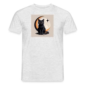 Cat Moon Halloween Cadeau Cat Love - T-shirt homme - gris chiné - Devant - AI Model Male 178 dark (178cm)