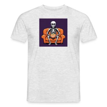 Squelette Coach Popcorn Halloween Cadeau Drôle - T-shirt homme - gris chiné - Devant - AI Model Male 178 dark (178cm)
