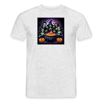 Sorcières Soirée Halloween Citrouille Chaudron Cadeau - T-shirt homme - gris chiné - Devant - AI Model Male 178 dark (178cm)