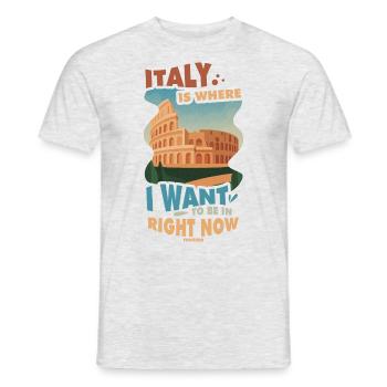 Italie - T-shirt homme - gris chiné - Devant - AI Model Male 178 dark (178cm)