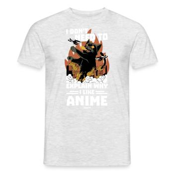 I Love Anime Japan Manga Cosplay Nerd Gift - Men's T-Shirt - heather grey - Front - AI Model Male 178 dark (178cm)