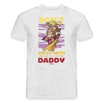 Papa Fille Enfant Fête des Pères Fille Cadeau - T-shirt homme - gris chiné - Devant - AI Model Male 178 dark (178cm)
