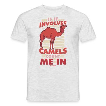 S’il s’agit de chameaux, comptez sur moi - T-shirt homme - gris chiné - Devant - AI Model Male 178 dark (178cm)
