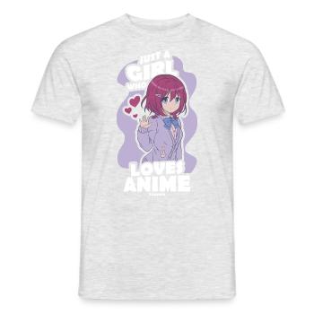 I Love Anime Japan Manga Cosplay Nerd Gift - Men's T-Shirt - heather grey - Front - AI Model Male 178 dark (178cm)