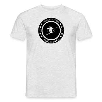 Skiing, Ski fahren, Ski - Männer T-Shirt - Grau meliert - Vorne - AI Model Male 178 dark (178cm)
