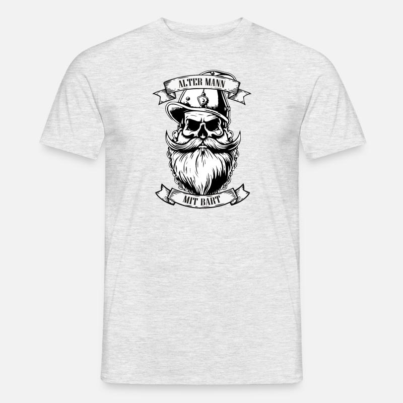 Alter Mann mit Bart - Männer T-Shirt - Grau meliert
