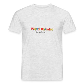 Happy Birthday - Männer T-Shirt - Grau meliert - Vorne - AI Model Male 178 dark (178cm)