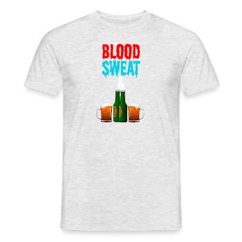 Blood Sweat and BEERS - Men's T-Shirt - heather grey - Front - AI Model Male 178 dark (178cm)