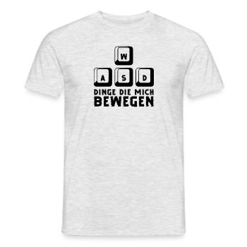 WASD Dinge die mich bewegen Gaming PC Keyboard - Männer T-Shirt - Grau meliert - Vorne - AI Model Male 178 dark (178cm)