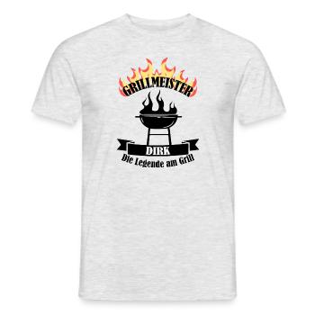 Grillmeister Dirk lustiger Spruch Vorname - Männer T-Shirt - Grau meliert - Vorne - AI Model Male 178 dark (178cm)